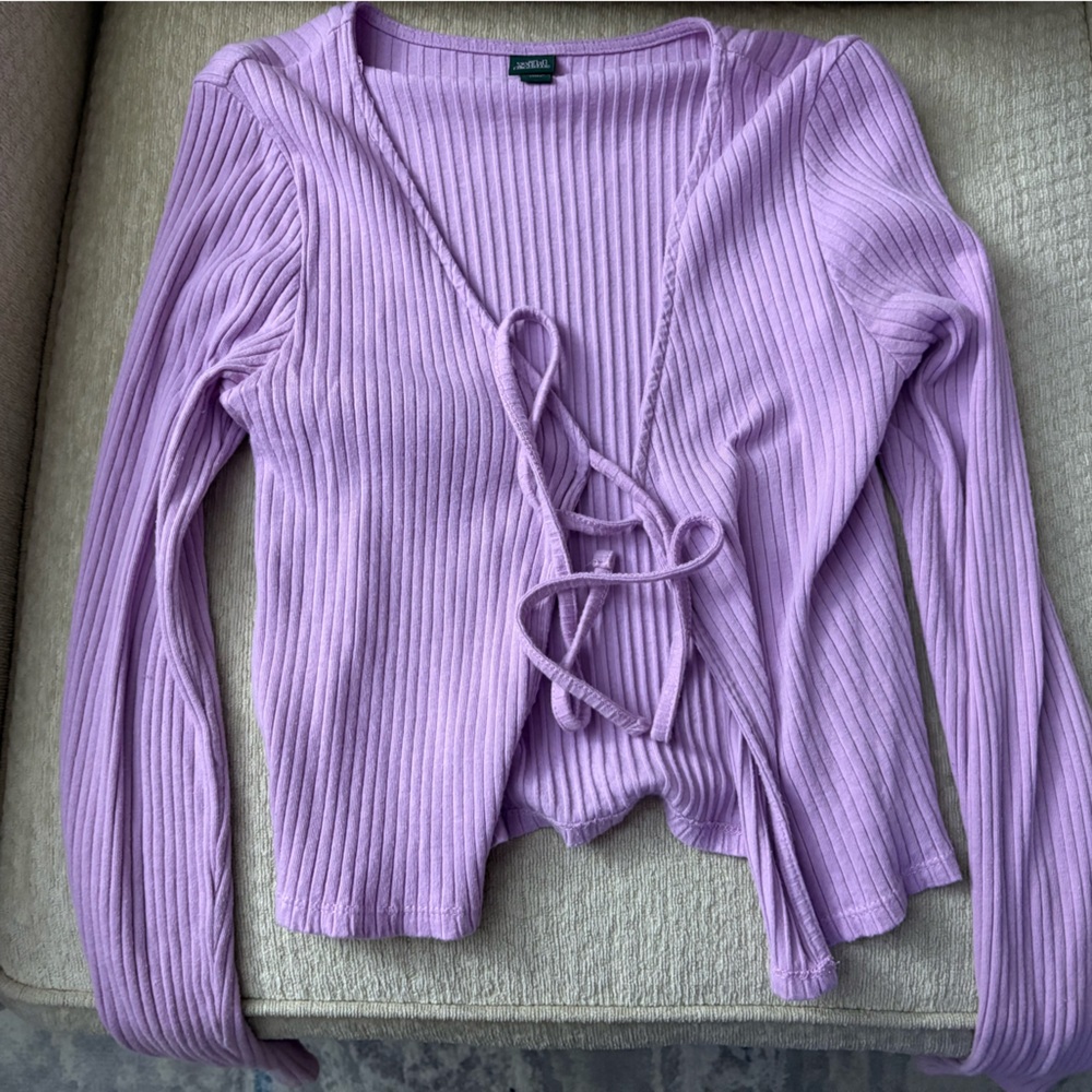 Wild Fable Lavender Ribbed Cardigan